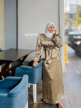 Yezwe Olive Satin Top and Skirt Set for Women | Modest Co-ord Set